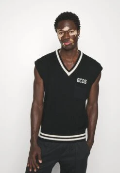 GCDS LOW BAND GILET - T-shirt Z Nadrukiem - Black -Sklep Odziezowy 00328787df6a4750a9d0ee05307b0381