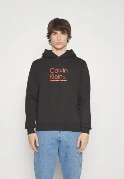 Calvin Klein LOGO HOODIE - Bluza - Black