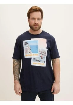 Tom Tailor MIT FOTOPRINT - T-shirt Z Nadrukiem - Sky Captain Blue