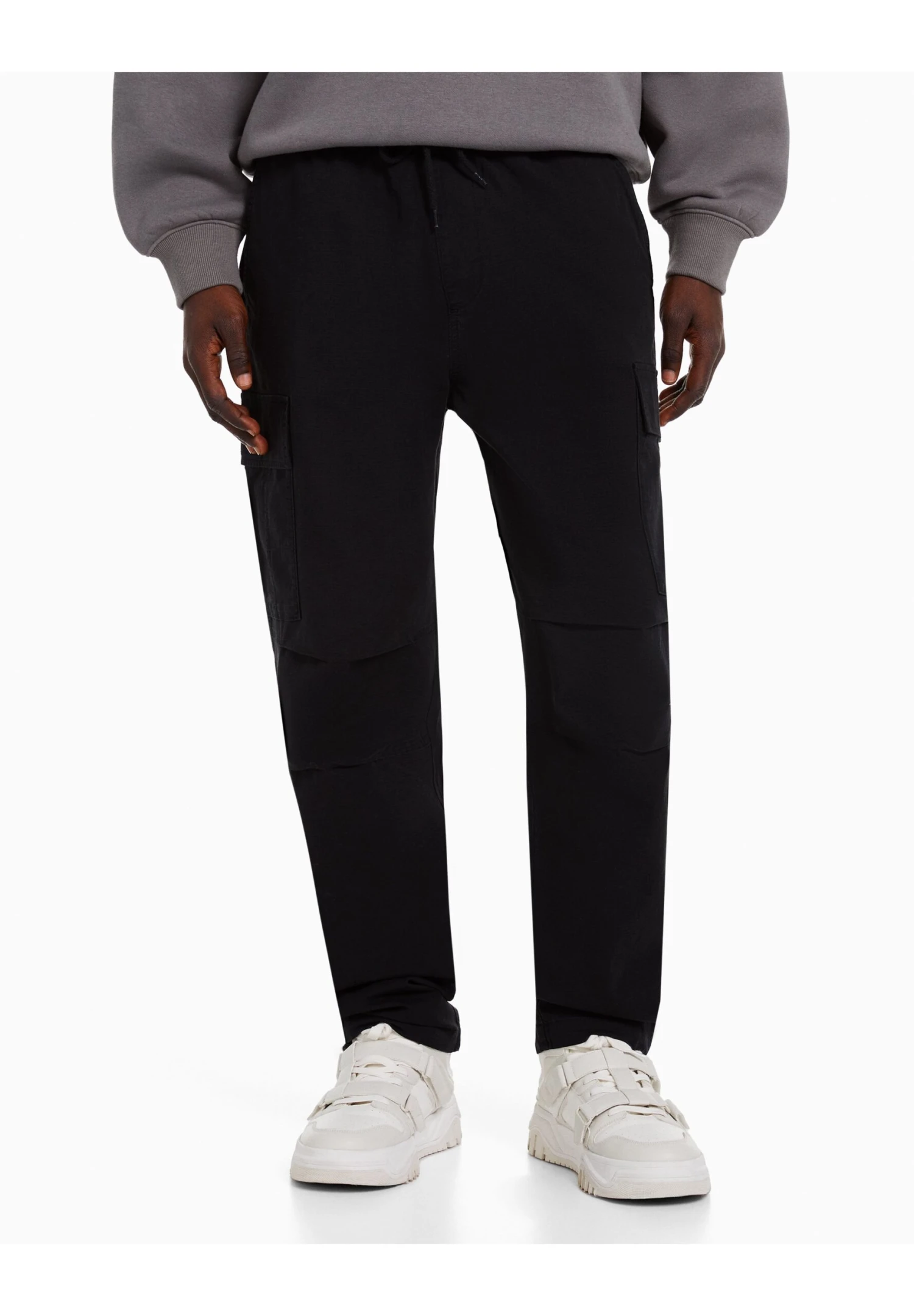 BERSHKA STOPPERS - Bojówki - Black 1 BERSHKA STOPPERS - Bojówki - Black