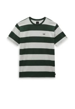 Vans COMFYCUSH STRIPE SS - T-shirt Z Nadrukiem - Mountain Vw Oatmealhthr