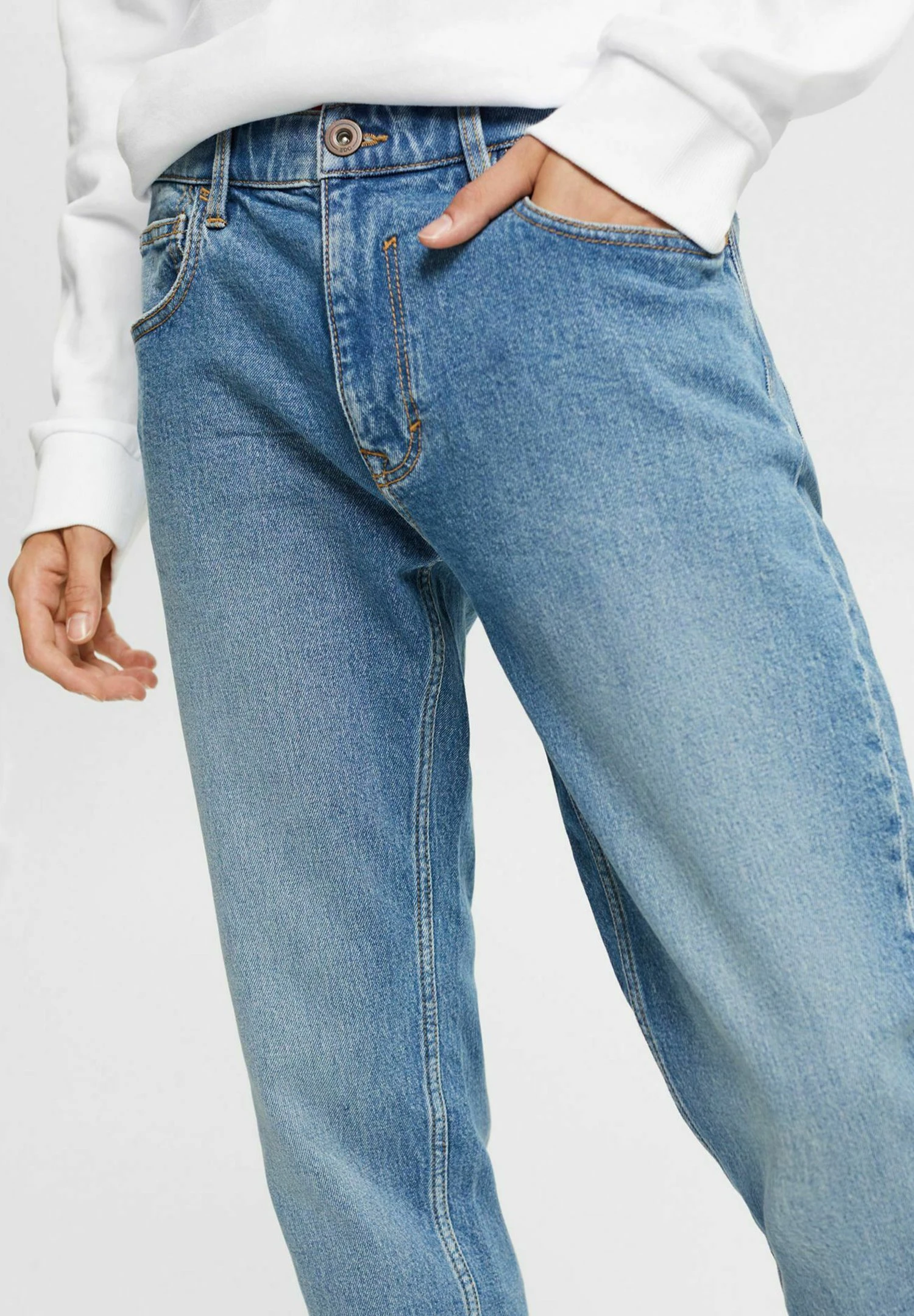 Edc By Esprit STRETCH - Jeansy Straight Leg - Blue Light Washed 4 Edc By Esprit STRETCH - Jeansy Straight Leg - Blue Light Washed - obrazek 4