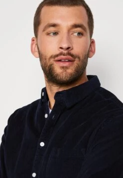 Kronstadt JOHAN CORDUROY SHIRT - Koszula - Navy -Sklep Odziezowy 270862bc09d94b13803fd84460ca4622