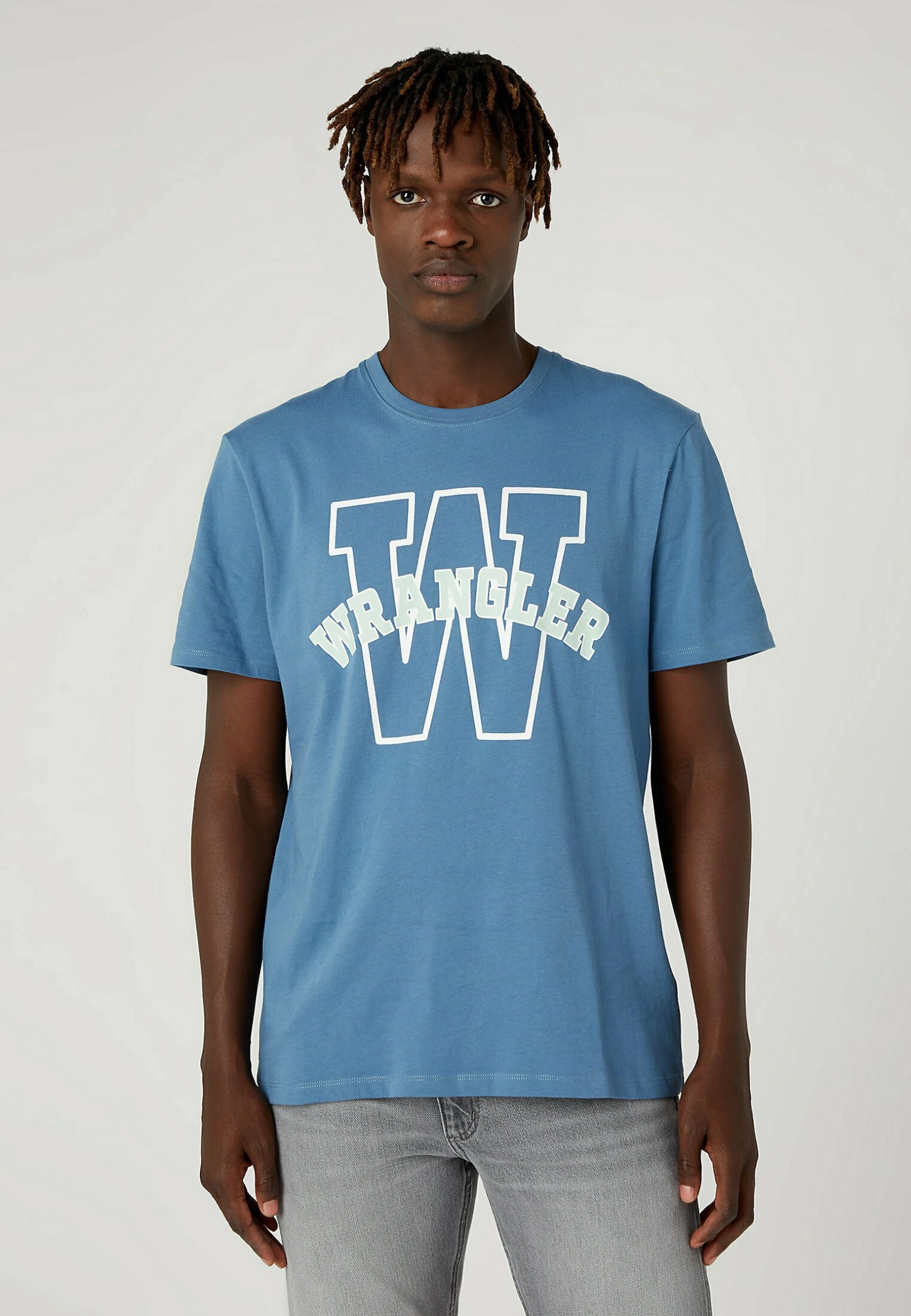 Wrangler GRAPHIC TEE - T-shirt Z Nadrukiem - Captains Blue 1 Wrangler GRAPHIC TEE - T-shirt Z Nadrukiem - Captains Blue
