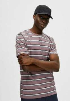 Selected Homme GESTREIFTES - T-shirt Z Nadrukiem - Wistful Mauve -Sklep Odziezowy 2df052896dd84f9286cd60a9f5846b81