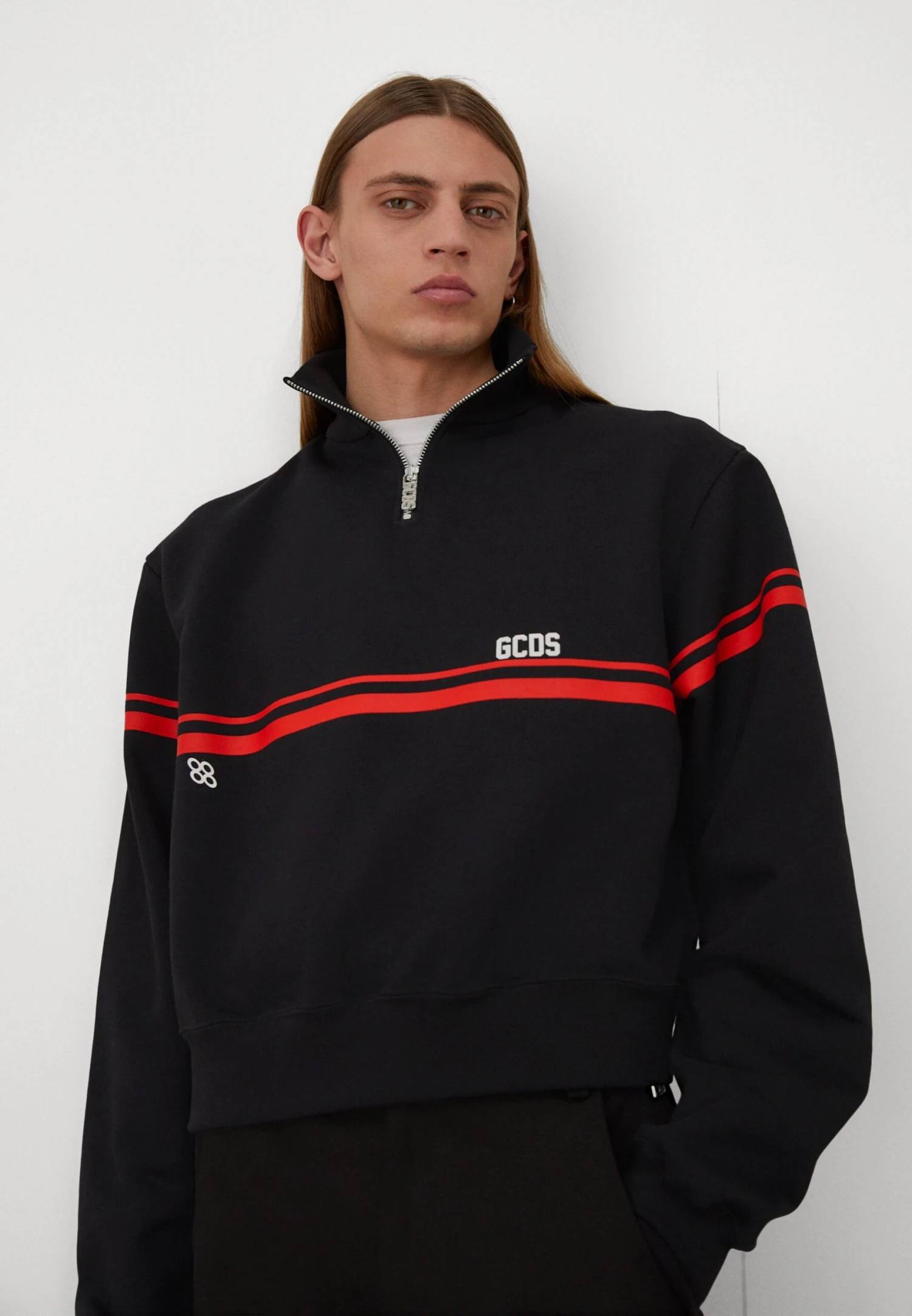 GCDS LOW LOGO BAND MOCKNECK - Bluza - Black