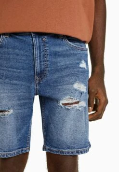 BERSHKA RIPPED - BERMUDA - Szorty Jeansowe - Dark Blue 9 BERSHKA RIPPED - BERMUDA - Szorty Jeansowe - Dark Blue -Sklep Odziezowy 4cdbf415897e4cea988e86748c2b91ed