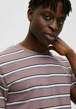 Selected Homme GESTREIFTES - T-shirt Z Nadrukiem - Wistful Mauve -Sklep Odziezowy 4ceb2082a2ac47299641d5984255ca5c