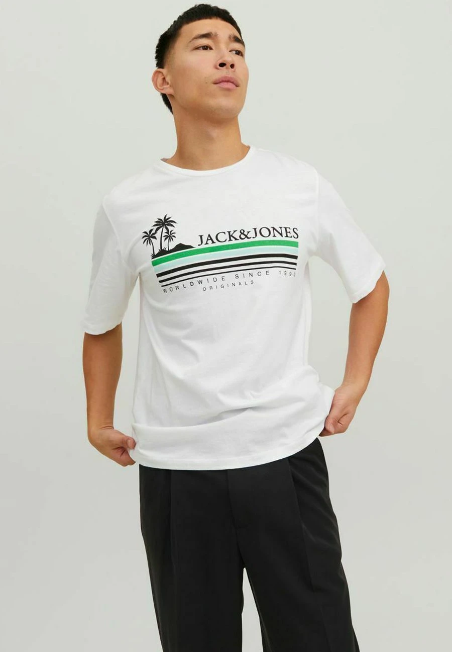 Jack & Jones CREW NECK - T-shirt Z Nadrukiem - Bright White 1 Jack & Jones CREW NECK - T-shirt Z Nadrukiem - Bright White