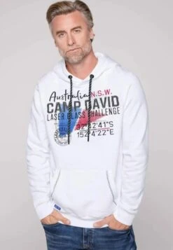 Camp David MIT LOGO-APPLIKATIONEN - Bluza Z Kapturem - Opticwhite