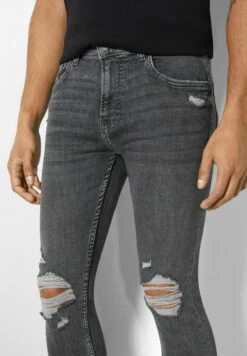 BERSHKA RIPPED - Jeansy Skinny Fit - Mottled Dark Grey 6 BERSHKA RIPPED - Jeansy Skinny Fit - Mottled Dark Grey -Sklep Odziezowy 8d97a74208a9465894ba899f5940272e