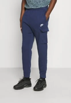 Nike Sportswear CLUB - Bojówki - Midnight Navy/white