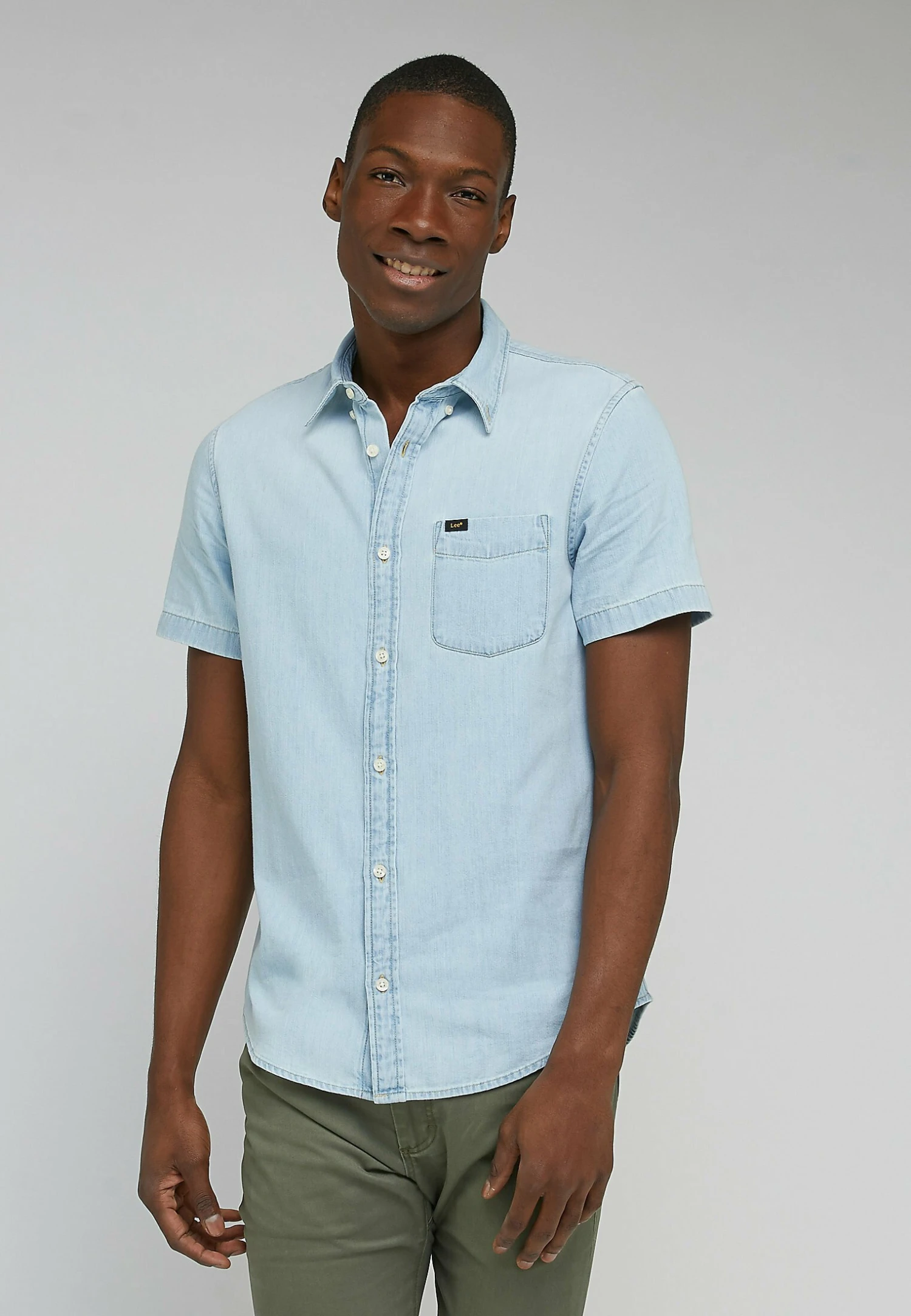Lee BUTTON DOWN SS - Koszula - Blue Sky 1 Lee BUTTON DOWN SS - Koszula - Blue Sky