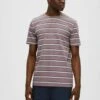Selected Homme GESTREIFTES - T-shirt Z Nadrukiem - Wistful Mauve