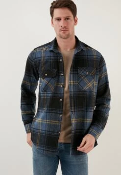 DOUBLE POCKET WINTER - Koszula - Indigo-yellow