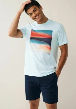Next REGULAR - T-shirt Z Nadrukiem - Light Blue Scene