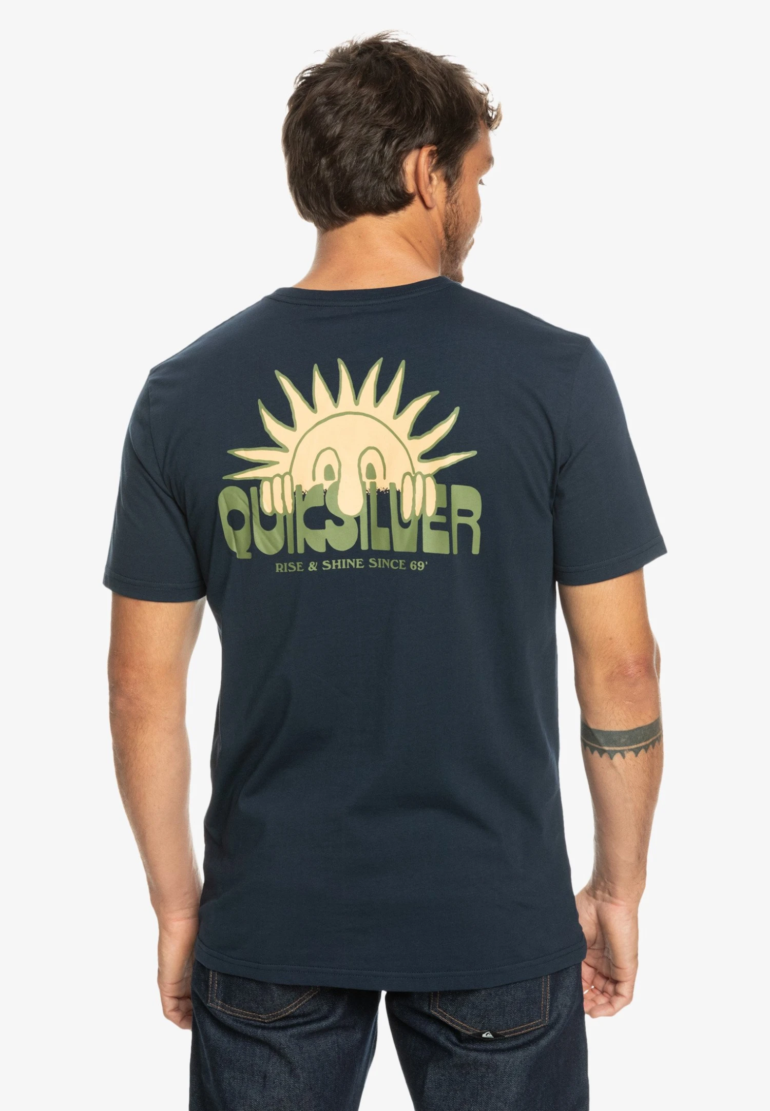 Quiksilver RISE SHINE SS - T-shirt Z Nadrukiem - Navy Blazer 1 Quiksilver RISE SHINE SS - T-shirt Z Nadrukiem - Navy Blazer