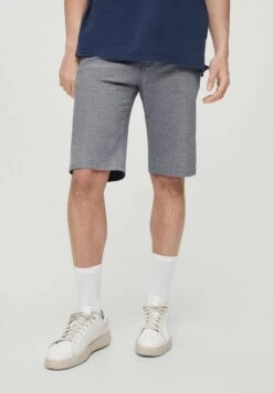 QS By S.Oliver JOHN BERMUDA À LA TEXTURE ARMURÉE - Szorty - Tiefblau