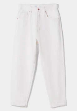 BERSHKA Jeansy Relaxed Fit - White -Sklep Odziezowy c40769f0a5084857b52228d38a20db04