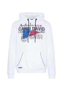 Camp David MIT LOGO-APPLIKATIONEN - Bluza Z Kapturem - Opticwhite -Sklep Odziezowy c625c9a59ff7412fa7d879059f6d0b98