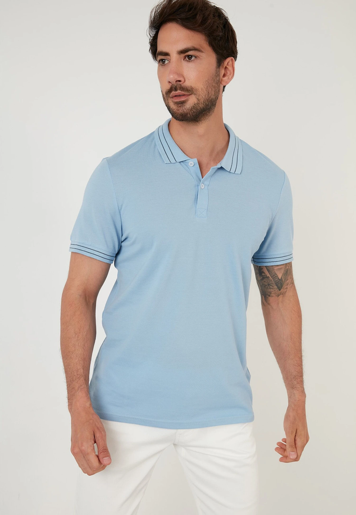 SLIM FIT - Koszulka Polo - Baby Blue 1 SLIM FIT - Koszulka Polo - Baby Blue