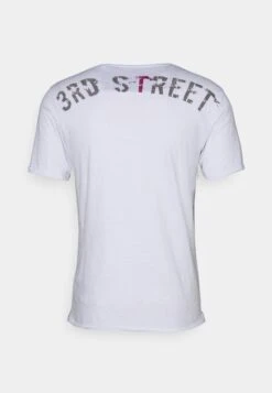 Key Largo AVENUE ROUND - T-shirt Z Nadrukiem - White