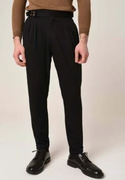 HIGH WAIST - Chinosy - Black