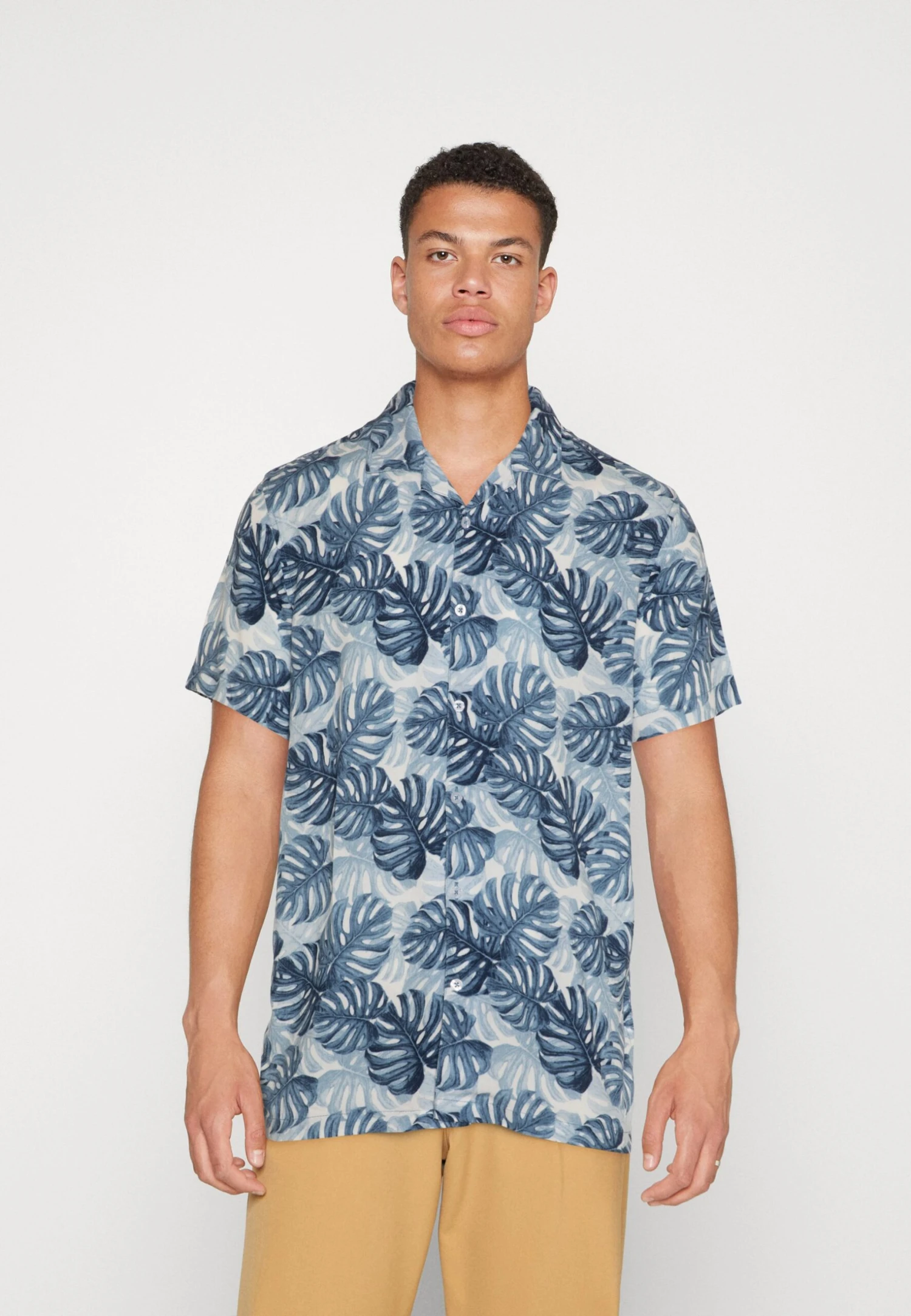 BRAVE SOUL Koszula - Optic White/blue 1 BRAVE SOUL Koszula - Optic White/blue