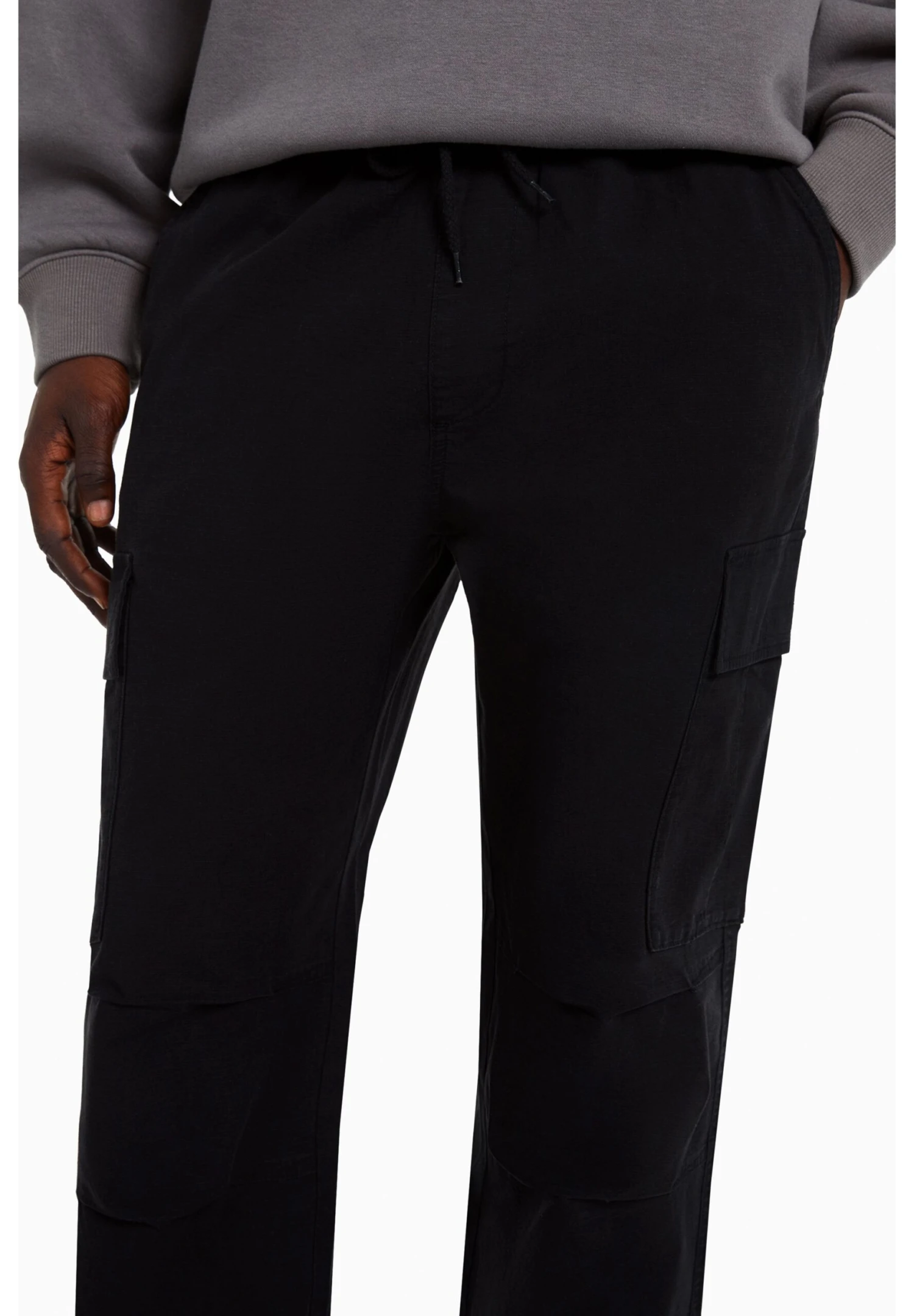 BERSHKA STOPPERS - Bojówki - Black 3 BERSHKA STOPPERS - Bojówki - Black - obrazek 3