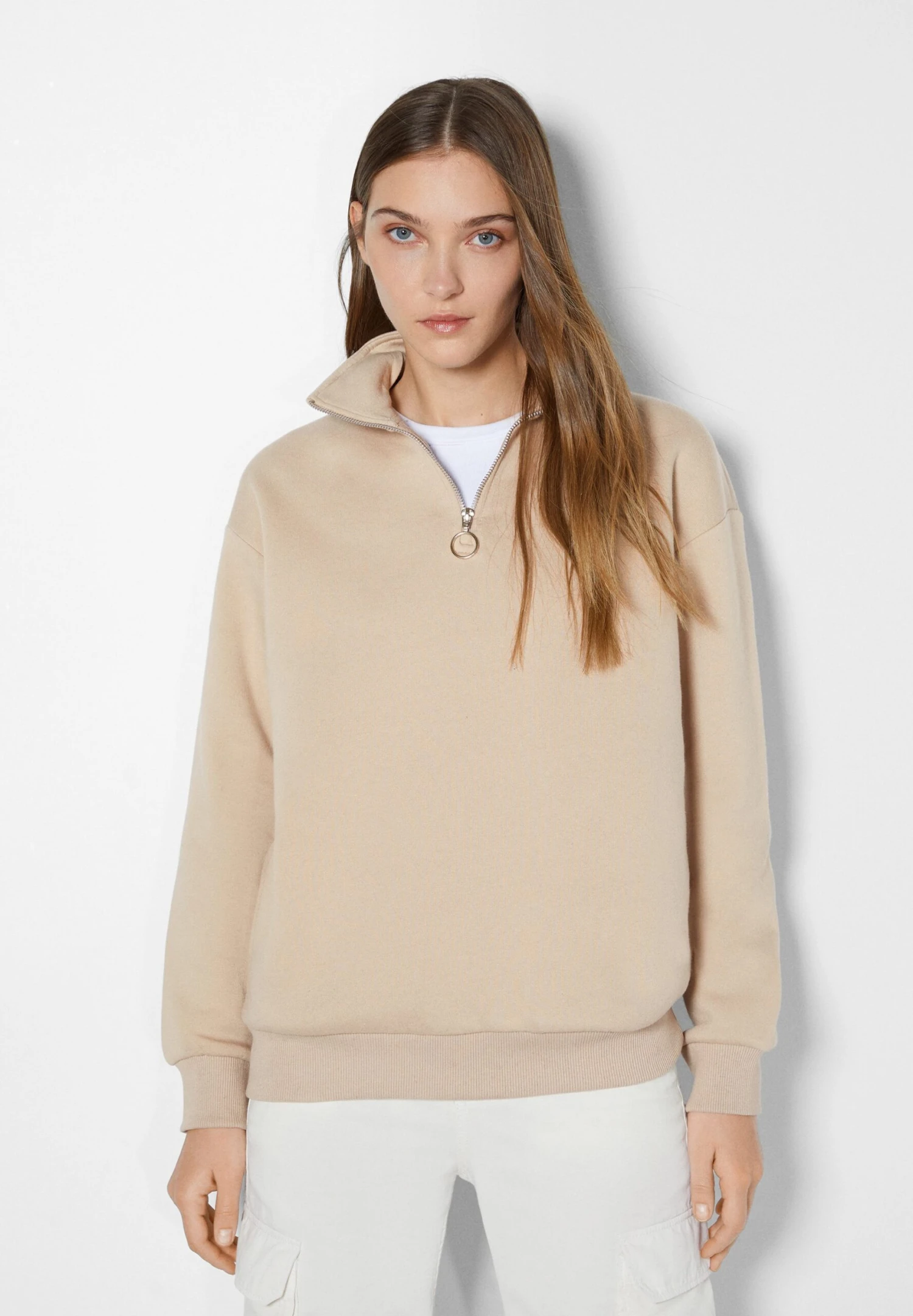 BERSHKA HIGH NECK - Bluza - Camel 6 BERSHKA HIGH NECK - Bluza - Camel - obrazek 6